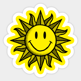 Vintage Smiley Sun Sticker